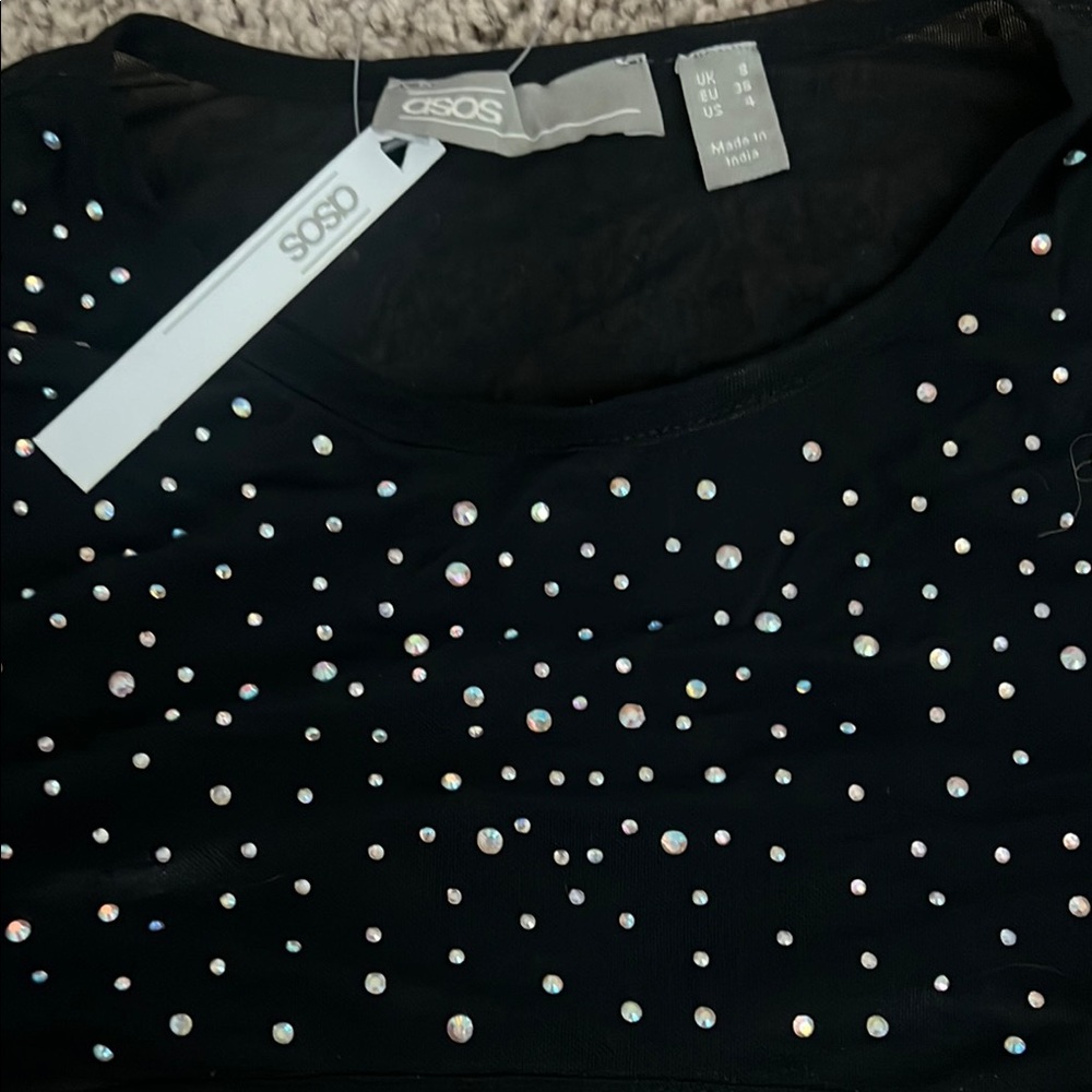 ASOS Black Rhinestone Top - Picture 2 of 4
